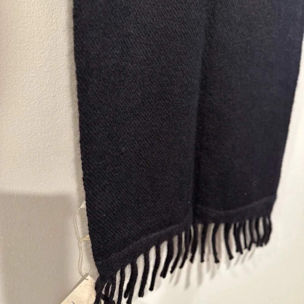 100% Pure 4-Ply Chyangra Pashmina Cashmere Scarf Handmade Nepal COA NWT -BLACK